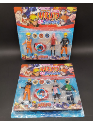 NARUTO X3 CON RELOJ EN BLISTER